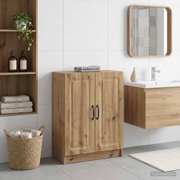 vidaXL Badkamer Opbergkast UTRECHT Artisanaal eiken 59,5 x, Verzenden, Nieuw
