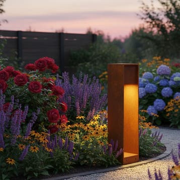 Core Tuinlamp Corten 45cm Tuinverlichting Moderne Tuinlampen, Tuin en Terras, Buitenverlichting, Overige materialen, Verzenden