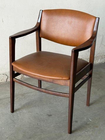 Fauteuil - Hout, Leder - Bureaustoel