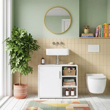 Wastafelonderkast Kulaik 51x60x32 cm wit [en.casa], Verzenden, Nieuw