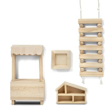 Onbehandeld houten poppenhuismeubels DIY set - Lundby sch..., Ophalen of Verzenden, Nieuw