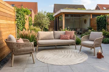 VDG Romeo rope stoel-bank loungeset - Latte, Verzenden, Nieuw, Overige materialen, Loungeset