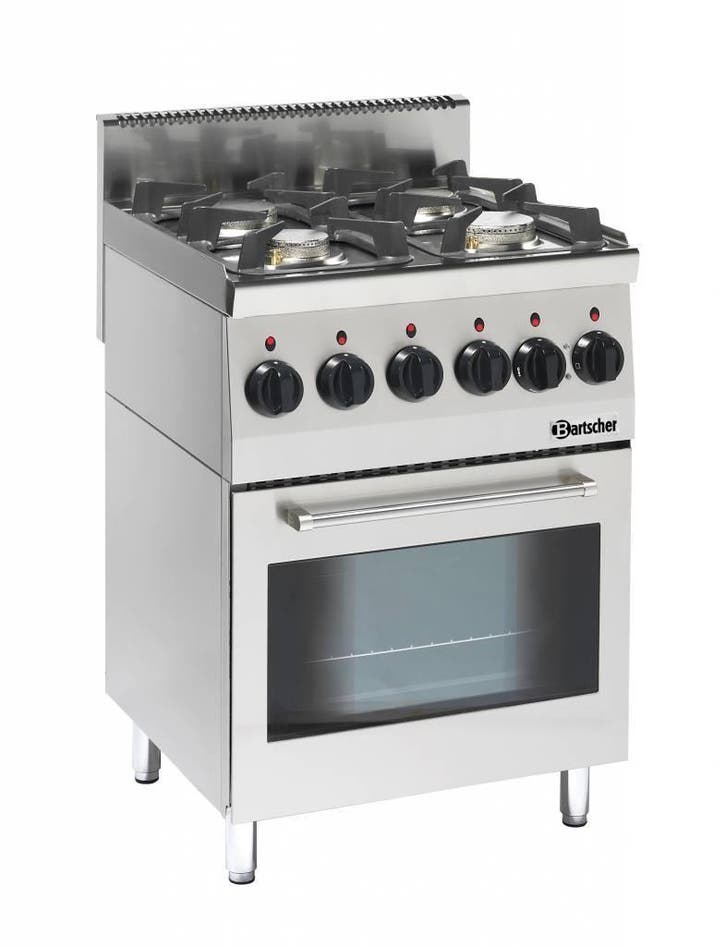 Bartscher Gasfornuis met Multifunctionele Oven | 4 Branders, Zakelijke goederen, Horeca | Keukenapparatuur, Verzenden