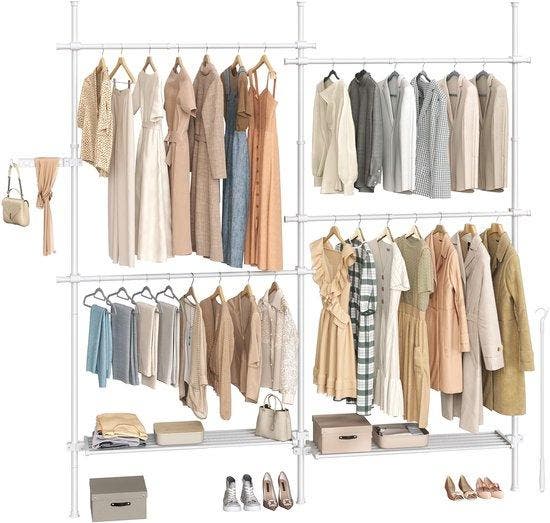 2dekans | SONGMICS Kledingrek aan het plafond, 3-traps, Huis en Inrichting, Kasten | Kledingkasten, Zo goed als nieuw, Ophalen of Verzenden