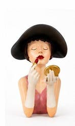 Buste, Elegante Art Deco vrouw met spiegel en lipstick - 31