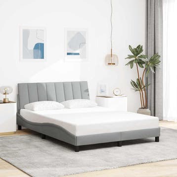 vidaXL Bedframe zonder matras Hanko 120x200 cm stof, Verzenden, Nieuw, Twijfelaar, 120 cm