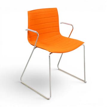 Arper Catifa 46 vergaderstoel, oranje - wire frame, Huis en Inrichting, Stoelen, Ophalen of Verzenden, Gebruikt, Overige kleuren