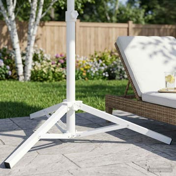 vidaXL Parasol Stand Wit Staal for 25-32 mm Pole, Verzenden, Nieuw, Minder dan 1 meter, Parasolvoet