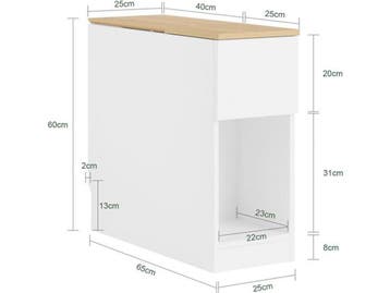 SoBuy FBT162-WN - Nachtkastje - Deels open deels dichte kast, Verzenden, Nieuw