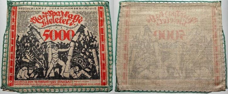 5000 Mark 15 2 1923 Stadtsparkasse Bielefeld, Postzegels en Munten, Munten | Nederland, Verzenden