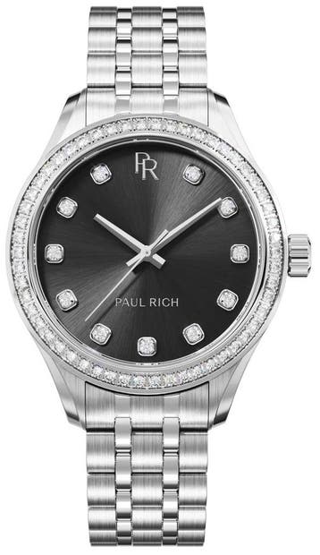 Paul Rich Crystelle Silver Black CRY05 dameshorloge, Overige merken, Staal, Verzenden, Polshorloge