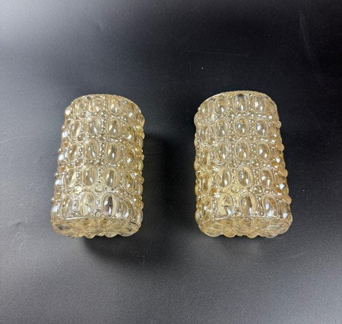 Limburg Glashütte - Wandlamp (2) - A610 - Glas, Antiek en Kunst, Antiek | Lampen