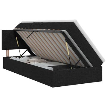 vidaXL Opbergbed met matras met hoofdeinde Zwart 100 x 200, Verzenden, Nieuw, Zwart