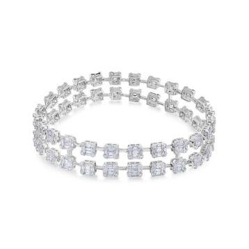 Armband - 18 karaat Witgoud - 4.95ct. tw. Diamant, Sieraden, Tassen en Uiterlijk, Nieuw