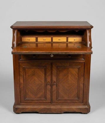 Secretaire - Esdoorn, Mahonie - Hoogte: 101 cm