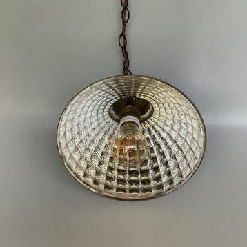 J .S .W.A - Hangende plafondlamp - glas verkwikt -
