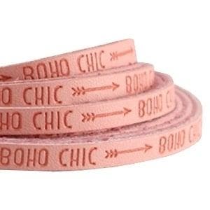 20 cm Plat imi leer 5mm met quote - Boho chic - Rose peach, Ophalen of Verzenden, Nieuw, Draad
