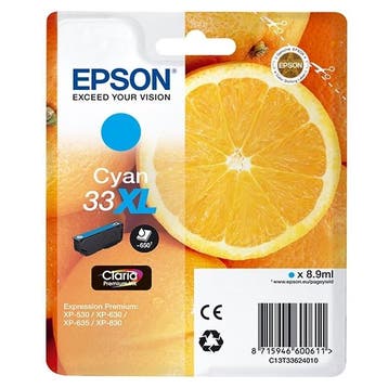 Epson 33XL (T3362) inktcartridge cyaan hoge capaciteit, Verzenden, Nieuw, Cartridge, Epson