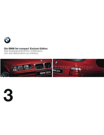 1997 BMW 3 SERIE COMPACT EXCLUSIV EDITION BROCHURE DUITS, Nieuw, BMW, Author