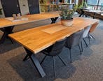 COMPLETE EIKEN TAFEL | Rechthoek | Boomrand of rechte rand!, Huis en Inrichting, Tafels | Eettafels, Eikenhout, Nieuw, Rechthoekig
