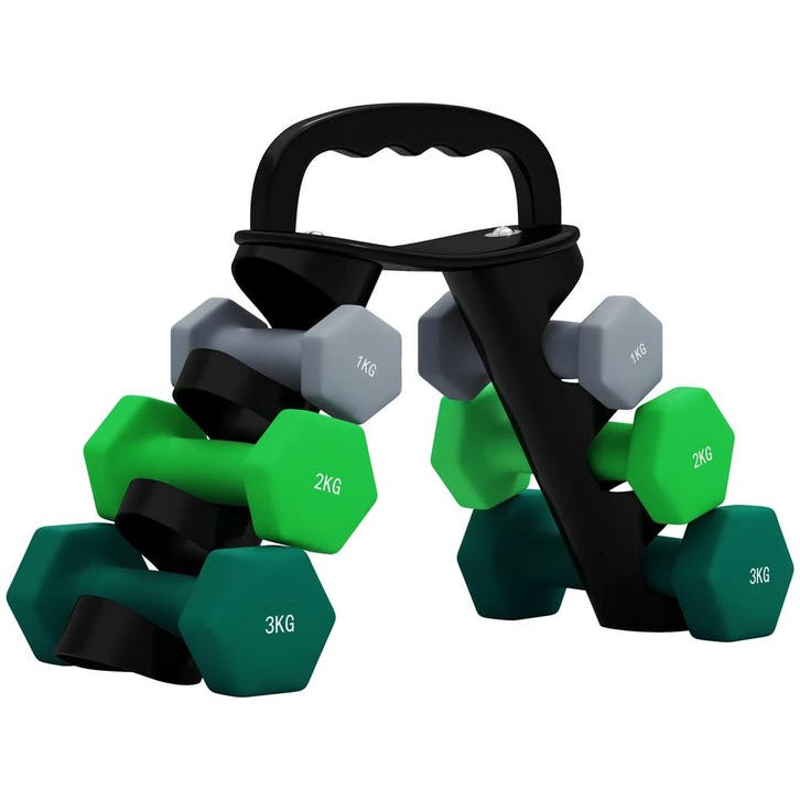 Halterset Met Opbergrek, Set Van 6 Halters Voor Fitness Trai, Sport en Fitness, Rugby, Nieuw, Verzenden