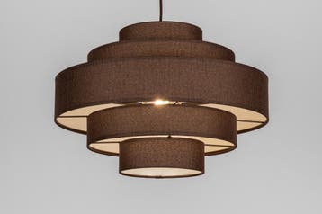 Rietveld Hanglampen - Bruin - Stof, Metaal, Verzenden, Nieuw