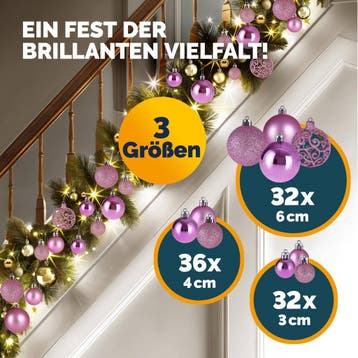 Kerstballen Roze 100-delig (Kerst artikelen, Interieur), Verzenden, Nieuw