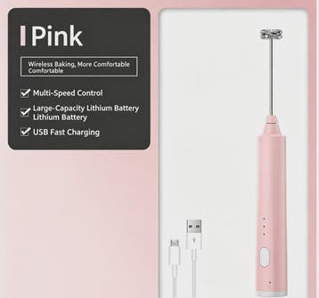Elektrische Opschuimer & Eierklopper - USB Oplaadbaar, 3 Sne, Witgoed en Apparatuur, Verzenden, Nieuw