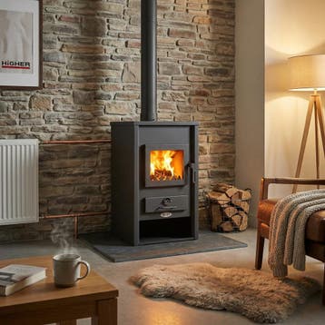CV Houtkachel Watermantel | 22kW Antraciet | Nieuw | Sche..., Ophalen of Verzenden, Vrijstaand, Hout, Nieuw