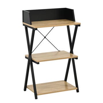 Staand rek Kappespoo 84x50x30 cm zwart en eikenkleurig [en.c, Verzenden, Nieuw