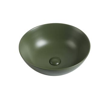 Waskom Luisa 41x41x15cm mat groen inclusief afvoerplug, Verzenden, Nieuw