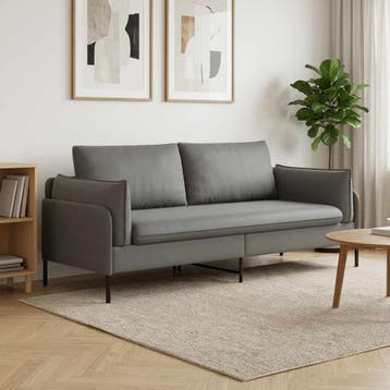 vidaXL 3-Zits Bank 3-zits Donkergrijs 222 x 81 x 89 cm, Huis en Inrichting, Verzenden, Stof, 200 tot 250 cm, Driepersoons
