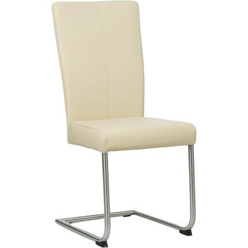 Leren eetkamerstoel Dry - Toledo Polar (crème) - Sledepoot, Huis en Inrichting, Overige kleuren, Nieuw, Leer, Ophalen of Verzenden