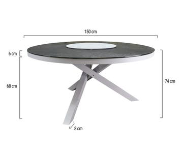 New Valley dining tuintafel 150xH74 cm rond wit, Tuin en Terras, Tuintafels, Ophalen of Verzenden, Nieuw