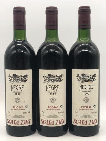 3 x 75cl Negre Scala Dei Priorat 1999 (rood), Ophalen of Verzenden, Nieuw, Spanje, Rode wijn