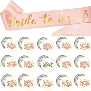 7-delige sjerpen set Bride to Be en Team Bride, Kleding | Dames, Ophalen of Verzenden, Nieuw, Wit, Accessoires
