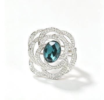 Swarovski - Synthetische edelsteen - Zilver - Broche