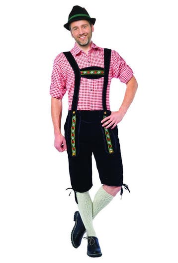 Lederhose lang zwart Karl, Kleding | Heren, Ophalen of Verzenden, Nieuw