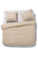 HEMA Dekbedovertrek 200x200/220cm hotel katoen percal zand, Verzenden, Nieuw
