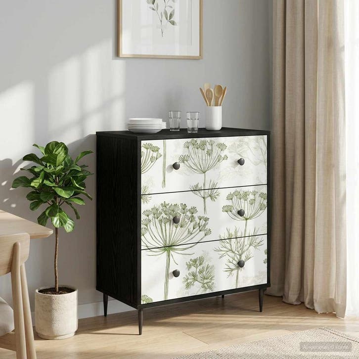 vidaXL Ladekast GOTHA Groene boomprint 66 x 36,5 x 76 cm, Huis en Inrichting, Kasten | Overige, Nieuw, Verzenden