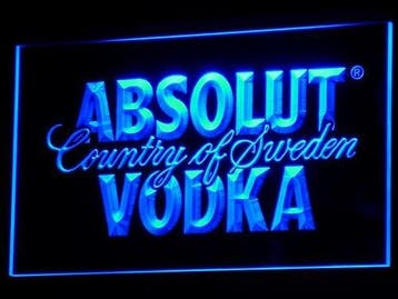 Absolut Vodka neon bord lamp LED verlichting reclame lichtba, Verzamelen, Verzenden, Nieuw