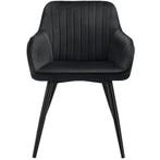 Stoel Marilyn, fluweeloptiek, gestikt - zwart/zwart, Set van, Huis en Inrichting, Stoelen, Verzenden, Nieuw