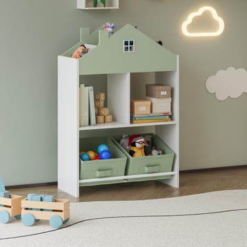 Kinderrek Vipsali huisvorm 90x60x27 cm mintgroen en wit [en., Verzenden, Nieuw