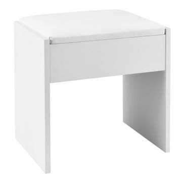 Houten Kaptafelkruk / Kruk Melly - Wit - 40 x 30 x 43 cm, Verzenden, Nieuw