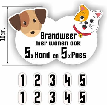 Brandweer hier zijn huisdieren. Hond en Poes. (1433.76), Dieren en Toebehoren, Verzenden, Nieuw