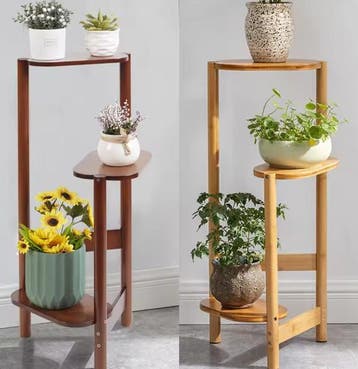 Modern Stijlvolle Bamboe Hoekplantenstandaard 3 Laags Binnen, Verzenden, Nieuw