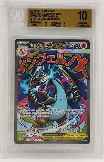 Pokémon Graded card Mega Charizard X ex [UPC promo] MEP023, Hobby en Vrije tijd, Nieuw