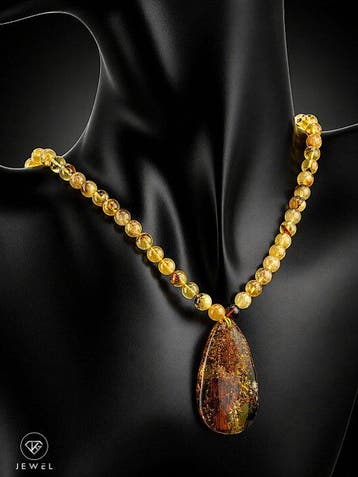 Natuurlijke Baltische amber ketting - Yapa mala kralen -