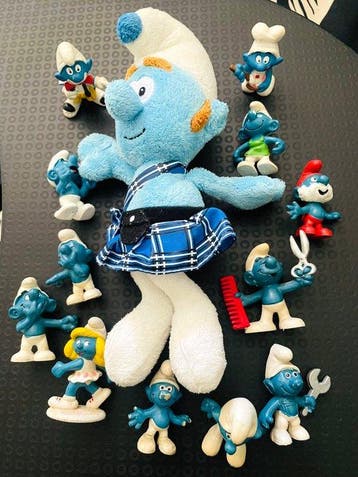 Peyo - Speelgoed Puffi vintage smurfs lotto 12 pezzi anni 70