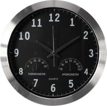 2dekans | Perel Wandklok, rond, analoog, 35,5 cm,, Ophalen of Verzenden, Zo goed als nieuw